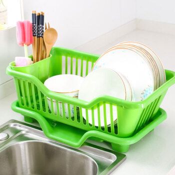 厨房配件 厨房置物架 萌碎 萌碎 厨房塑料沥水篮碗盘碗架筷碟餐具收纳
